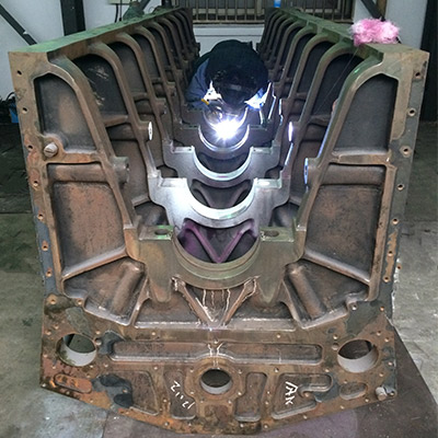 超大、超厚铸铁件的现场焊接修复